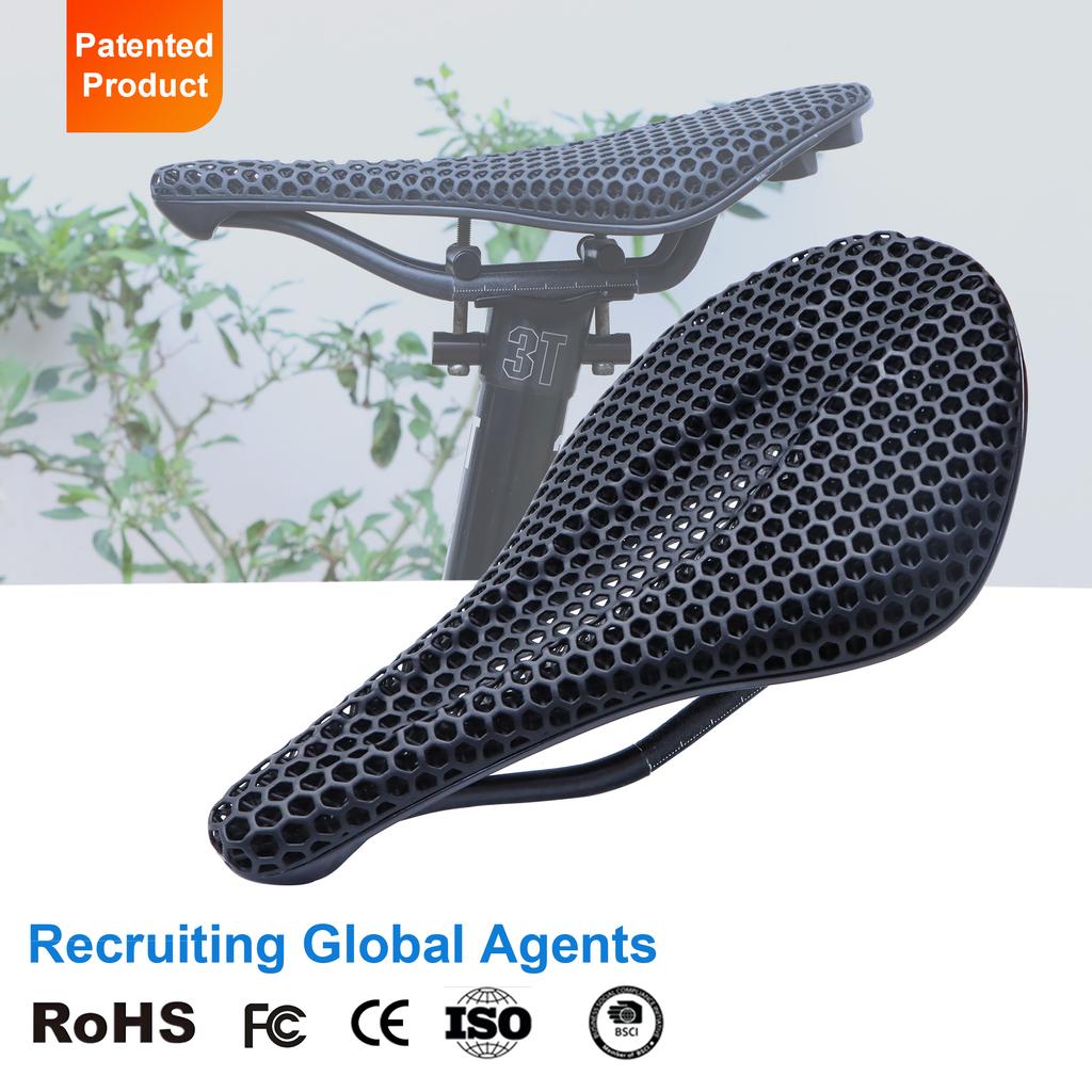 Odier  Comfortable 3D Printed Carbon Fiber Saddle Bike 3d Hollow Design Outdoor Cycling Carbon Fiber Road Bike Saddle