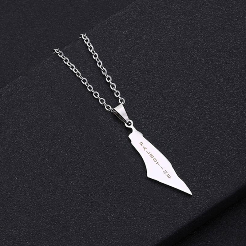 ISR and PS Map Necklace for Men Women Stainless Steel Gold Silver Color Pendant Necklaces Neckchain Jewelry