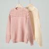Vintage Autumn Winter Loose Knitwear Sweater Long Sleeve Solid Color Cardigan O Neck Top