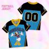 Kids Cartoon Donald Daisy Goofy Print V‑Neck Football Jersey T‑Shirt Girl Short Sleeve Sport Top Casual Loose Children Sportwear