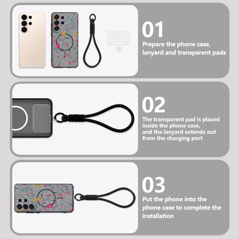 Custodia con Motivo Floreale di Margherita Cartoon per Samsung S26 S25 Ultra S24 S23 FE S22 A15 A16 A17 A35 A36 A37 A54 A55 A56 A57 5G Copertura Ibrida Magnetica Opaca