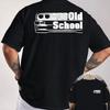 Old School Car Graphic Men's Cotton T-Shirt Loose Fit Short Sleeve Round Neck Graphic Tee