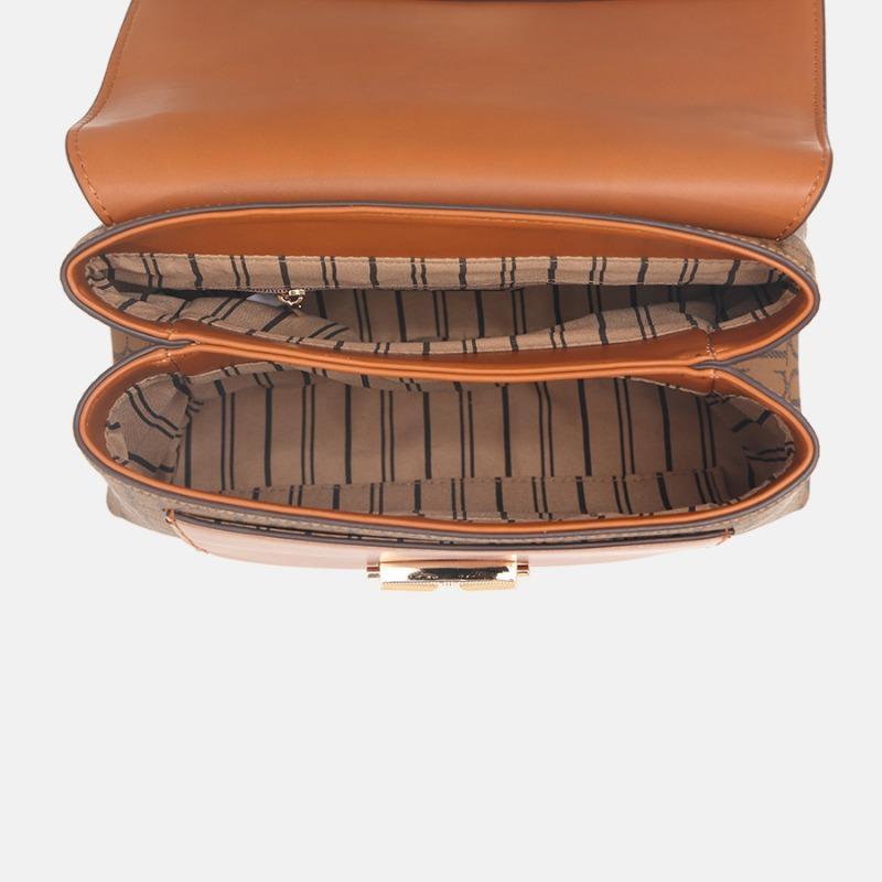 Niche old-fashioned women's bags, letter chains, messenger bags, large-capacity multi-compartment bags