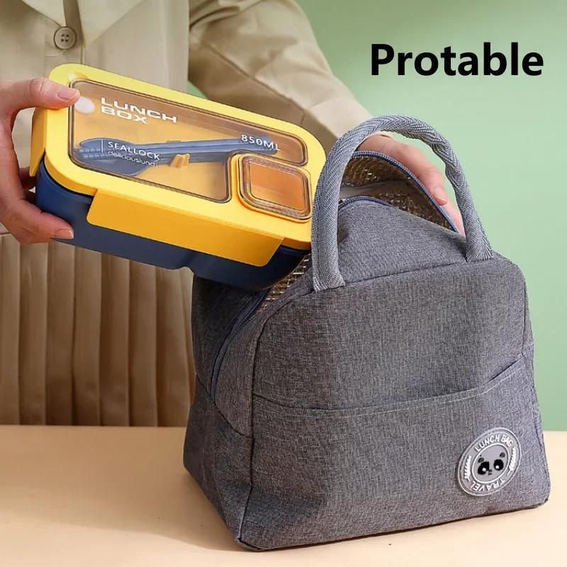 Přenosné obědové krabičky do mikrovlnné trouby o objemu 850 ml/1100 ml s nádobím pro děti, školní nepropustné, 4 mřížkové nádoby na jídlo a svačinu