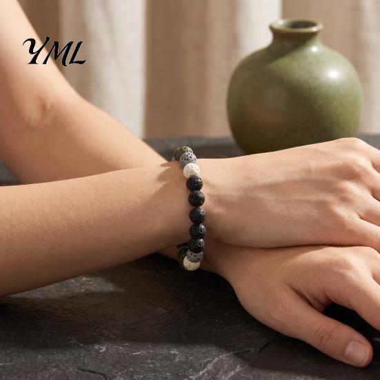Lightweight Comfortable Wrist Jewelry Obsidian Stone Bracelet for Men Women, Colorful Rock Beads Boho Style Beaded Decor Stackable Stretch Bracelet,