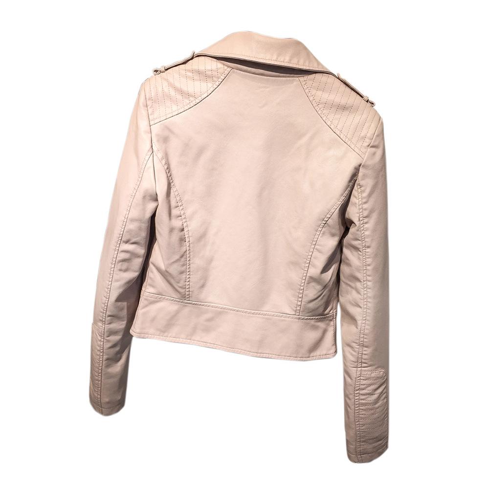 light pink leather jacket