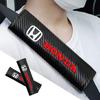 2Pcs Carbon Fiber Leather Car Interior Seat Belt Cover Shoulder Pad For Mugen Jazz Insight Freed Fit CRV Civic Accord City