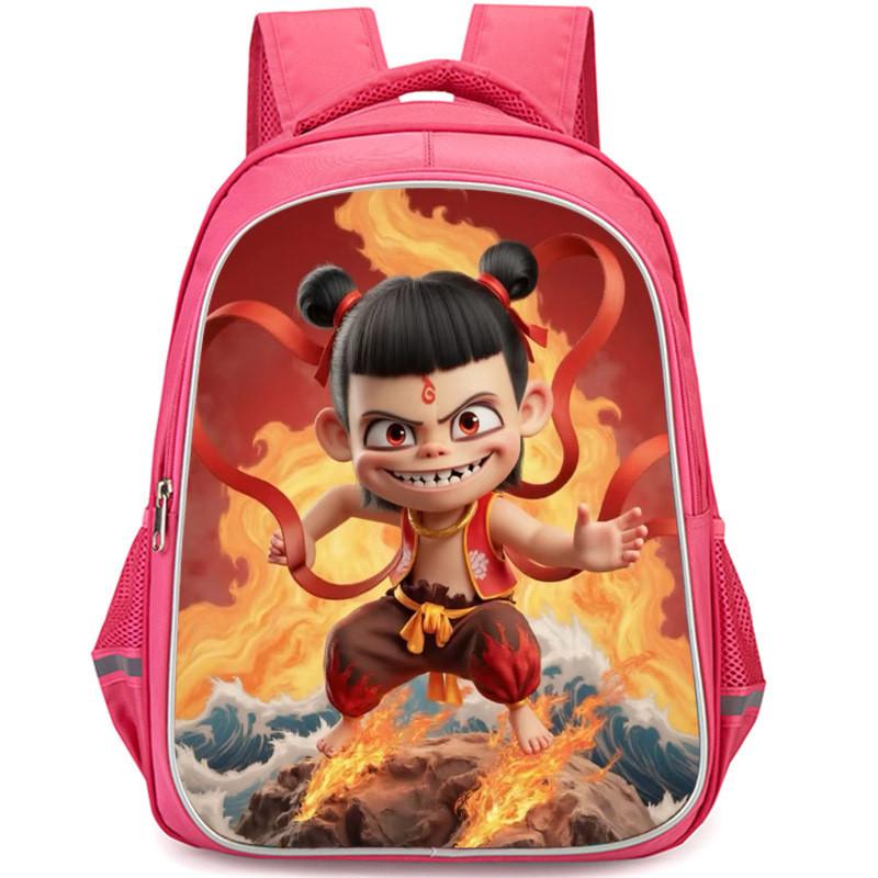 Nezha 2 Mo Tong Nao Hai Ao Bing Girls School Backpack Lightweight Oxford Bookbag Large Capacity For Elementary Students