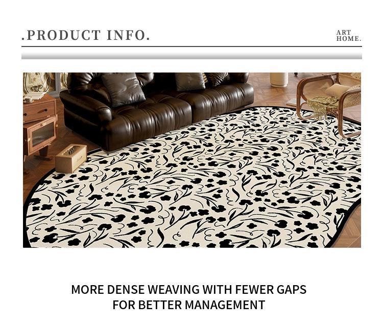 French Irregular Loop Velvet Carpet: Dirt-Resistant, Easy Care, Waterproof—Perfect for Living Room, Bedroom, and Under Coffee Table or Sofa.