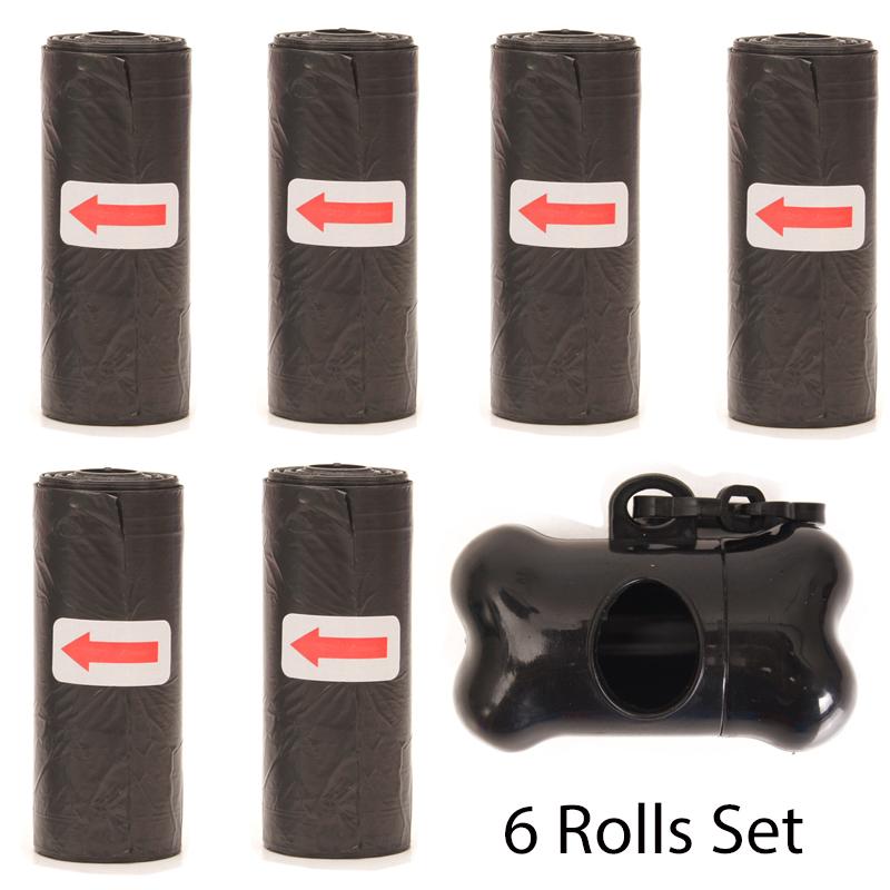 Pet Poop Bags Disposable Dog Waste Bags Bulk Poop Bags with Leash Clip and Bone Bag Dispenser 5 Rolls of 75 Pcs Bags