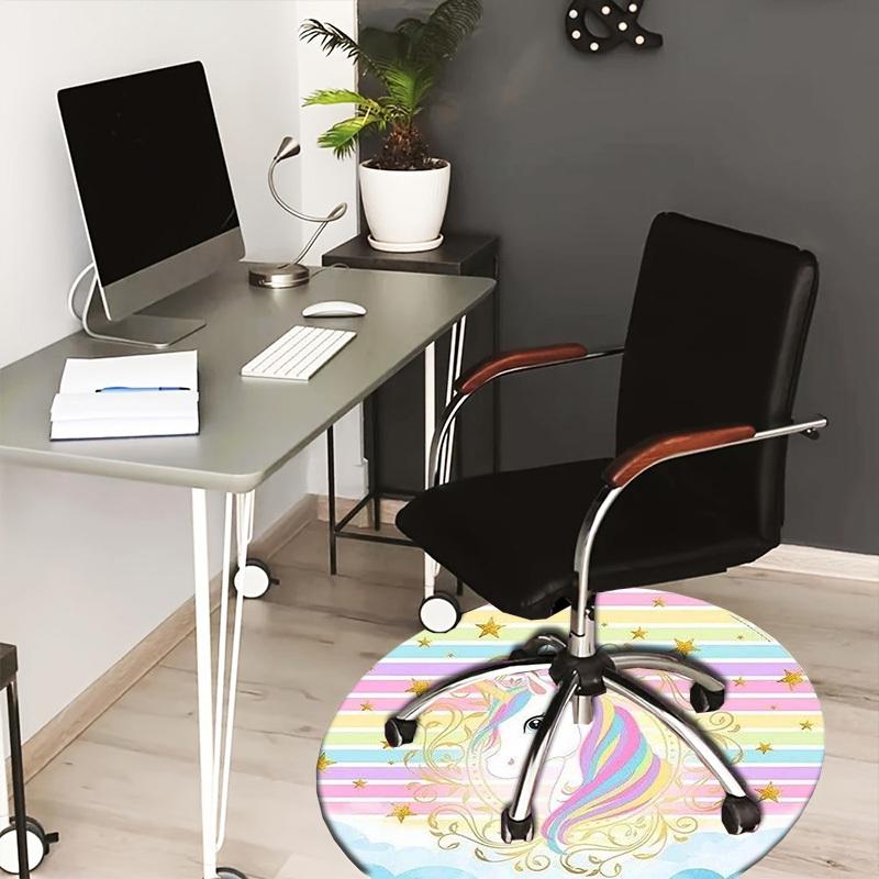 

1pc Office Carpet Chair Mats Unicorn Rainbow Stars Clouds Perfect for Decorating Office Chairss, Or Bedrooms.YDT387 80cm by 80cm
