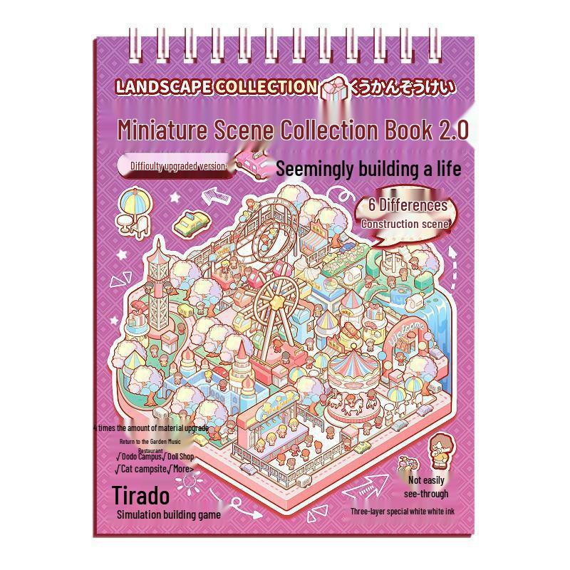 3D-Aufkleber mit Cottage-Szene: Miniatur-Landschaftsbau & DIY Journal Set