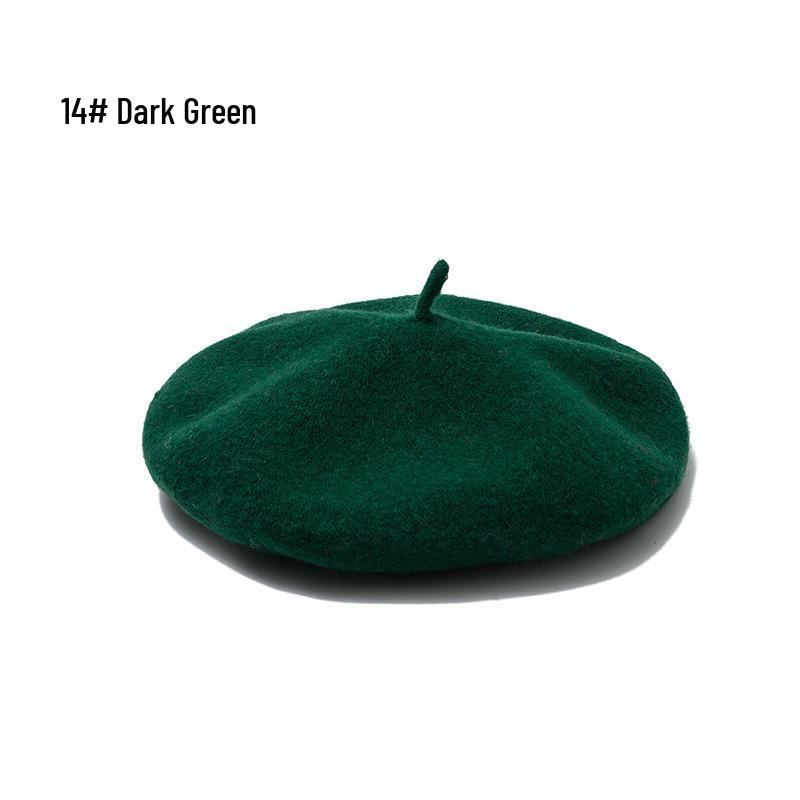 Women's Cross-Border Wool Beret: Autumn/Winter Korean-Style, British Retro Octagonal Painter Hat for Large Head Circumference
