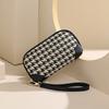 Women Houndstooth Wristlet Wallet Large Capacity Zipper Coin Purse Fashion Clutch Pouch Card Holder Phone Cosmetic Storage Bag