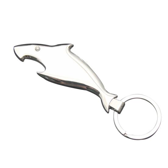 

Creative Shark Keychain Fish Can Bottle Opener Key Chain Ring Birthday Gift серебряный