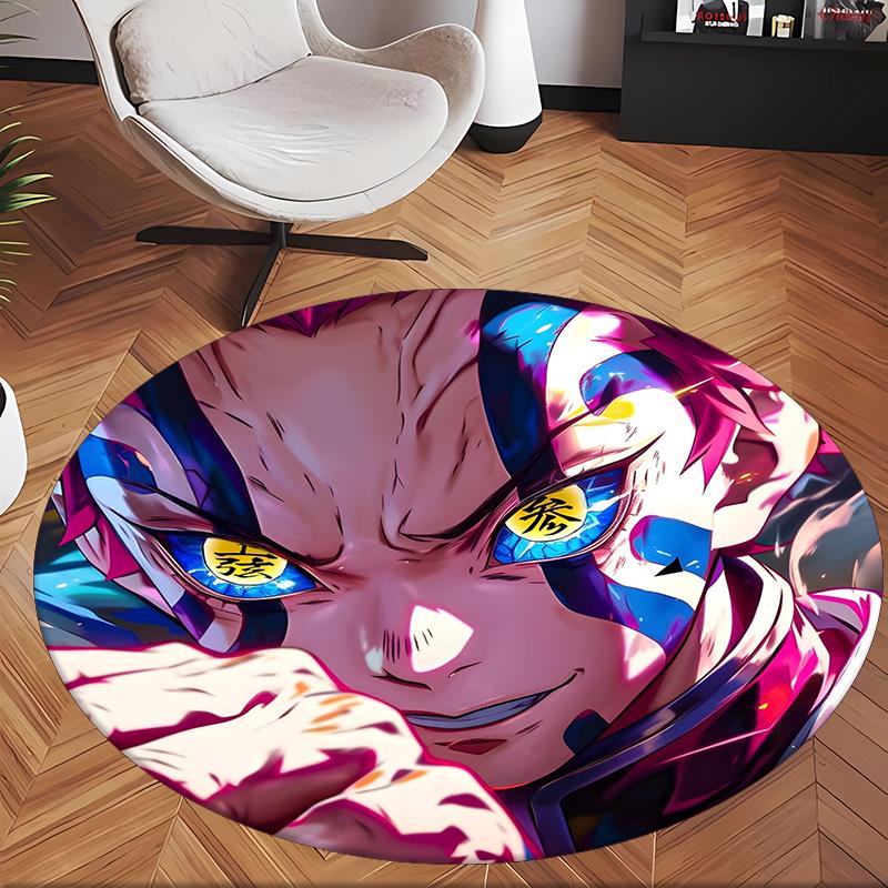Uccisore di demoni (1) Tappeto Rotondo per Ufficio Tappeto Decorativo per Pavimento per Ufficio Camera da Letto Soggiorno e Spazio Domestico