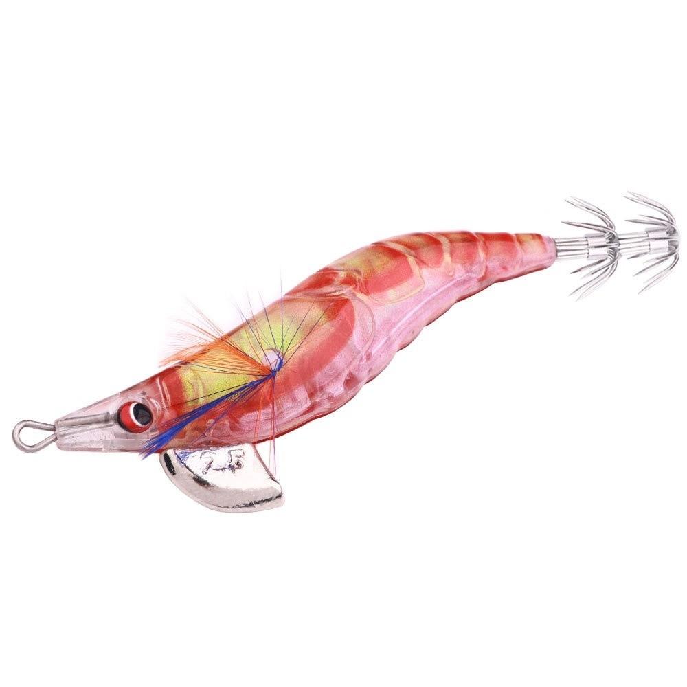 2.5# Hook Fishing Lure 10cm 12g Noctilucent Squid Cuttlefish Jigs Squid Wood Shrimp  Sea Fishing