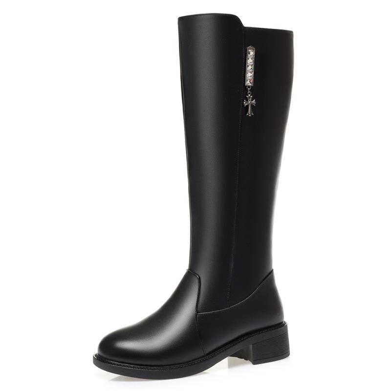 2024 Cizme plate de lână pentru femei la jumătatea gambei, cu căptușeală de catifea (YT8733)