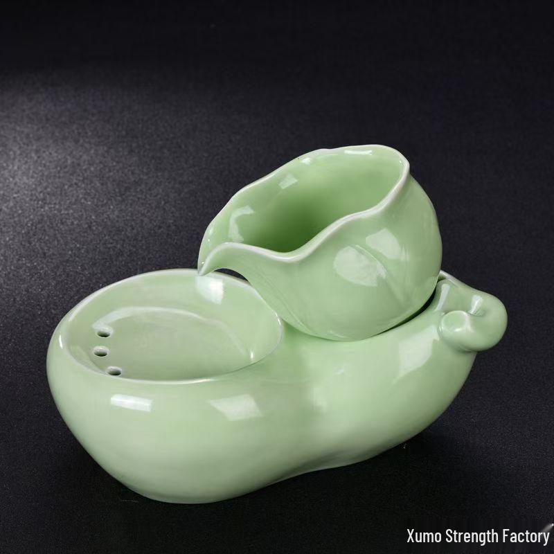 Ceramic Automatic Pet Water Fountain - Dynamic Circulating Bowl for Cats and Dogs, No Plug-in Required