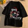 2026 Demon Slayer Main Team Printed Cotton Tshirt Summer Breathable Loose Cool Tops For Adults Kids Couple Family Y2k