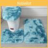 Non Tie Dye Slip Mat Fluffy Plush Bathroom Toilet Seat Cover Carpet 3 Set Piece
