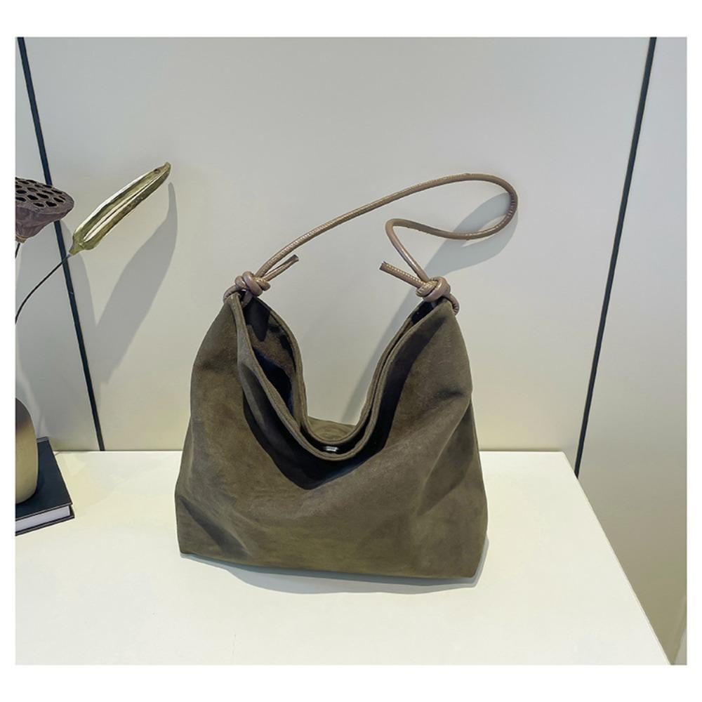 New Faux Suede Shoulder Bag Large Capacity Soft Leathe Crossbody Bag Magnetic Snap Tote Bag Daily Work