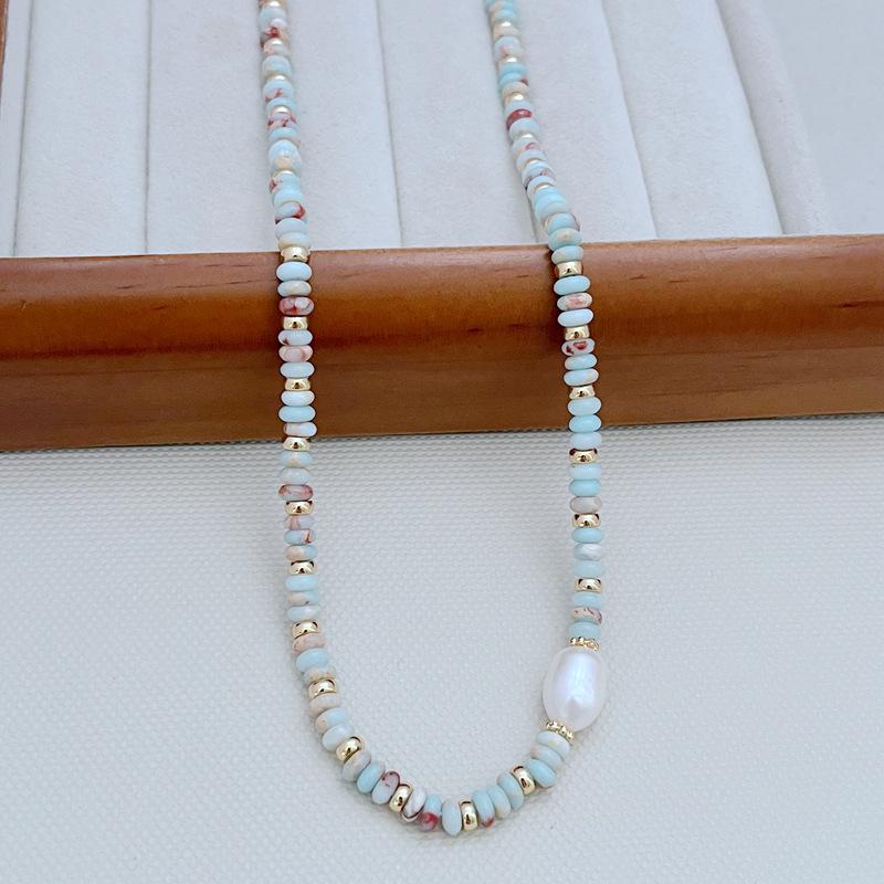 Elegant Freshwater Pearl & Shoushan Stone Beaded Necklace Bracelet Set