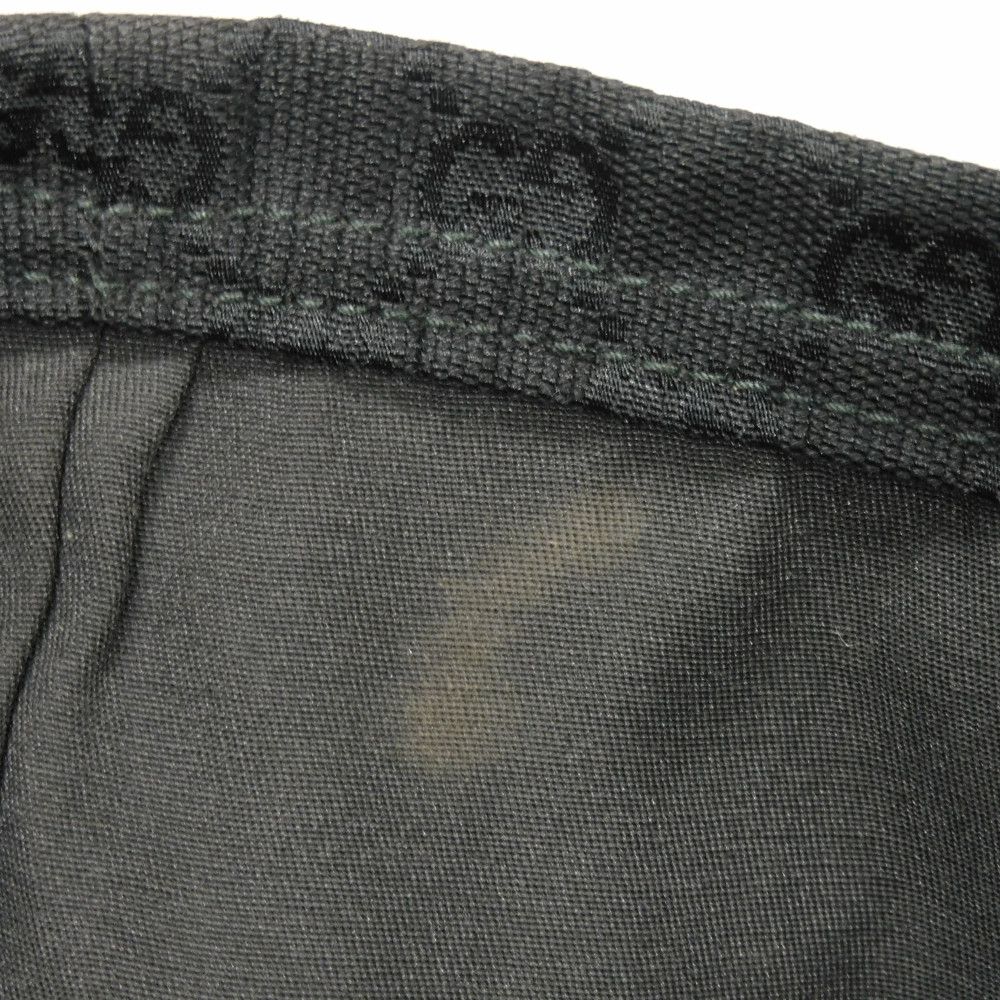 Used 9539 GG Canvas Tote 189669 7924 A4 Cotton Calfskin Web Stripe Green Red Logo Embossed Black Unisex from Japan