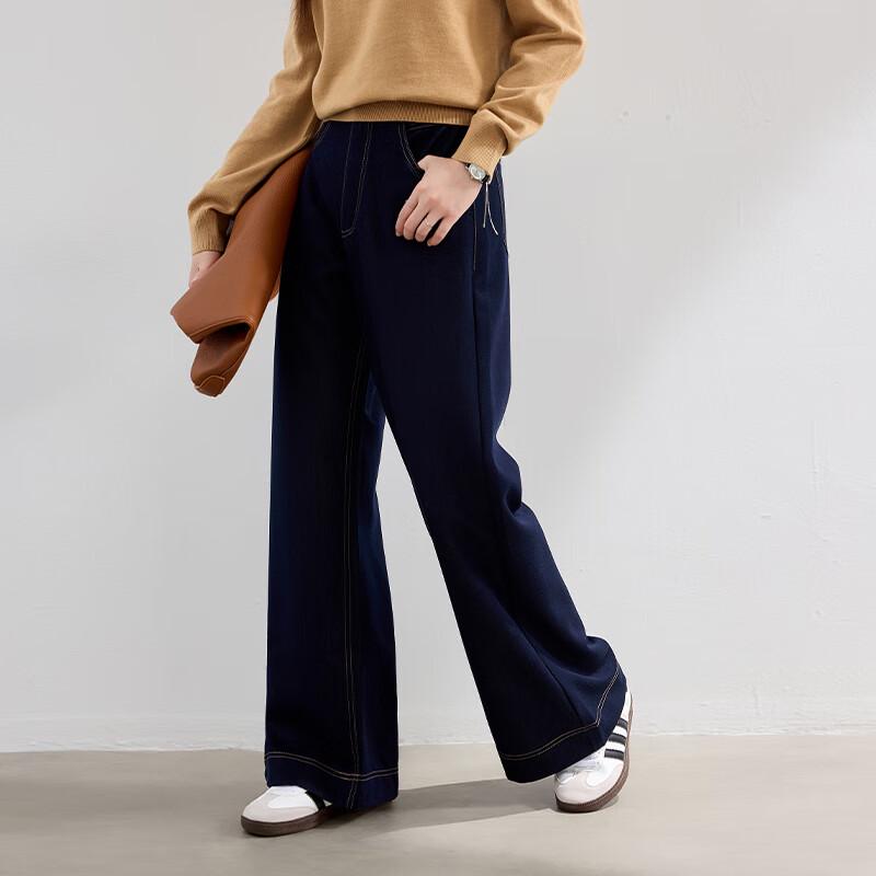 VICTORIA&VERA Women's Anti-Wrinkle Faux Denim Straight-Leg Pants V9016K09