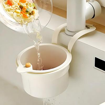 Cesta de Drenagem para Pia de Cozinha Pegador de Alimentos e Rack Drenador de Armazenamento - para Lavar Massa, Legumes, Frutas, Casa e Banheiro
