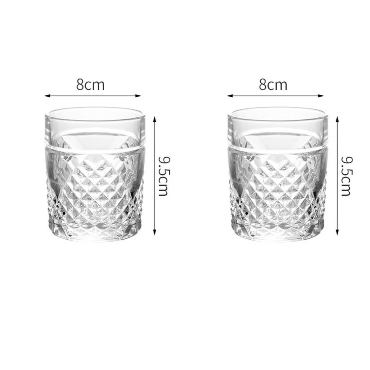 

320ml Whisky Crystal Glass European Spirit Wine Glass Retro Home High-end 2-piece Set of Glass Cups Camping Equipment Cookware