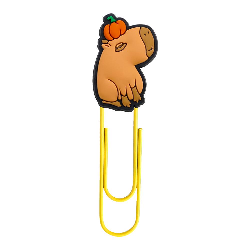 Capybara Cartoon Spinner Paper Clip Bookmark - Cute DIY Office Decoration