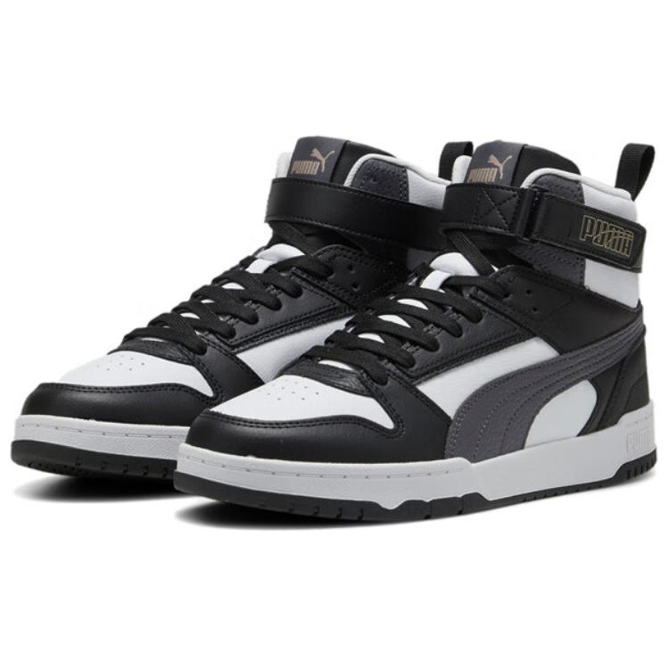 Puma Rbd Game Casual Comfortable Thin Sole Breathable Mid-Top Skate Shoes Unisex Skate Shoes Black White 385839-32