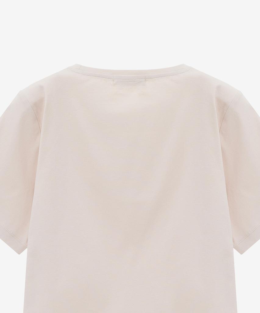 Basic House Women'S Cotton Modal Crew Neck Short Sleeve T-Shirt Beige Lzts3212
