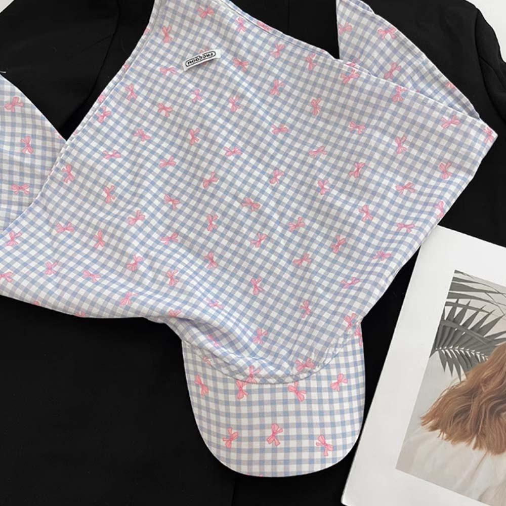 Plaid Scarf Peaked Cap Rural Style Strappy Bandana Cap Headscarf Baseball Hat  Summer Outing
