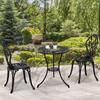 Three-Piece Aluminium Floral Bistro Garden Set - Black