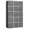 Portable Wardrobe for Bedroom, 15 Cube Closet with Hanging Rail, Modular Storage Cabinet, Plastic Armoire for Space Saving, White and Black