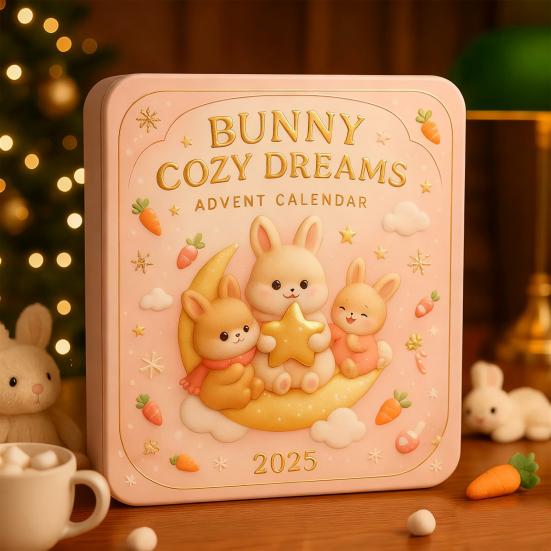 Cartoon Rabbit Advent Calendar 2025 24 Days Christmas Countdown Calendar Interactive Holiday Calendar Car Accessory