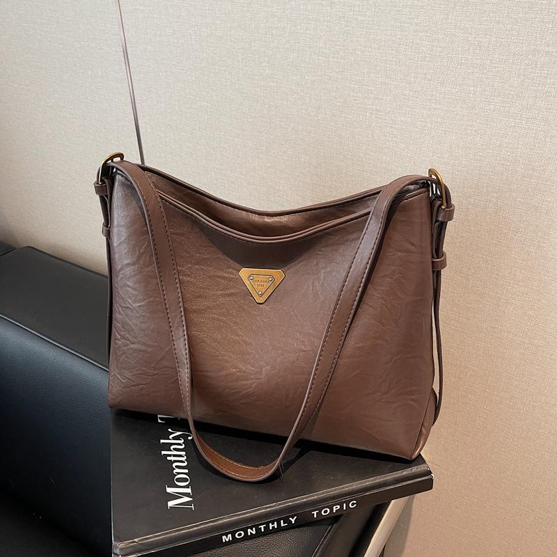 

Простая повседневная сумка через плечо большой вместимости, женская новая модная рабочая сумка-мессенджер темно-коричневого