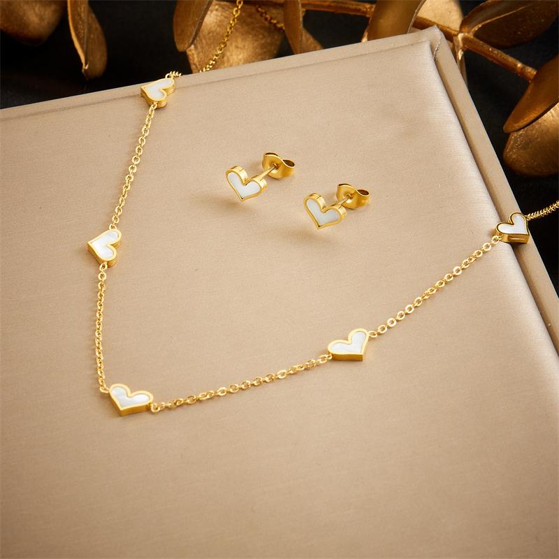 

DIEYURO 316L Stainless Steel Tree of Life Turquoise Golden Necklace Earrings For Womens New Party Gift Fashion Jewelry Set
