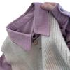 2025 Women's High-End Purple Corduroy Shirt & Knitted Vest Set