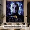 Custom Text Printed Tapestry Hellraiser Pinhead Pattern Large Wall Hanging Indoor Room Decor