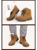 Men's Thick Fur-Lined Cowhide Winter Snow Boots with Steel Toe