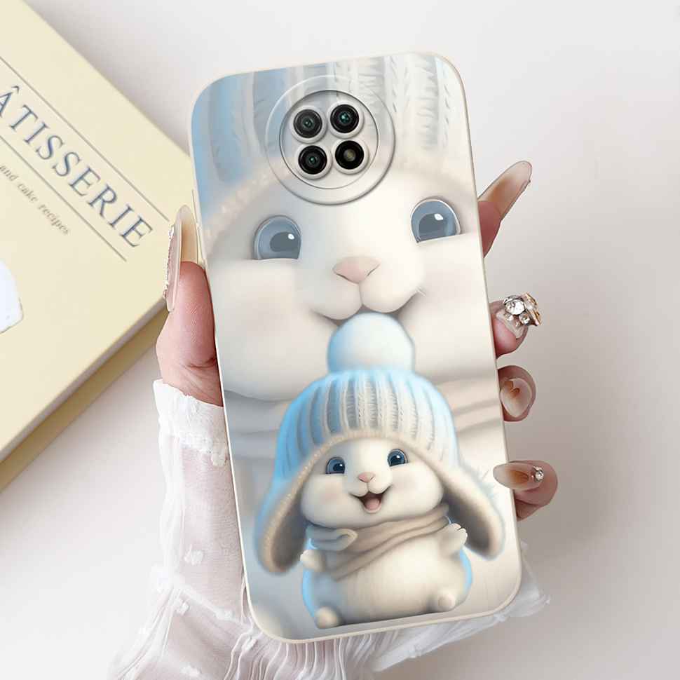 For Redmi Note 9 5G M2007J22C Case Cartoon Rabbit Soft Silicone Matte Cover For Xiaomi Redmi Note9 5G 6.53" Flower Shell Capa