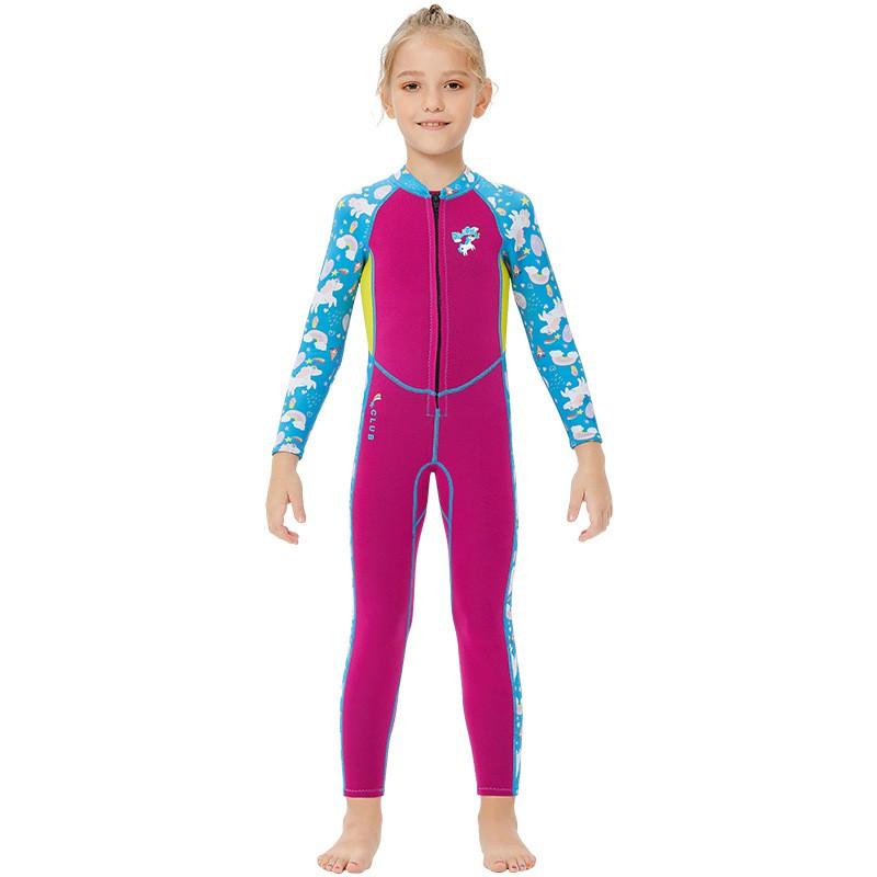 Children's Diving Suit Women's 2.5MM Thick Warm Swimsuit One-piece Long-sleeved Sunscreen Snorkeling Surfer