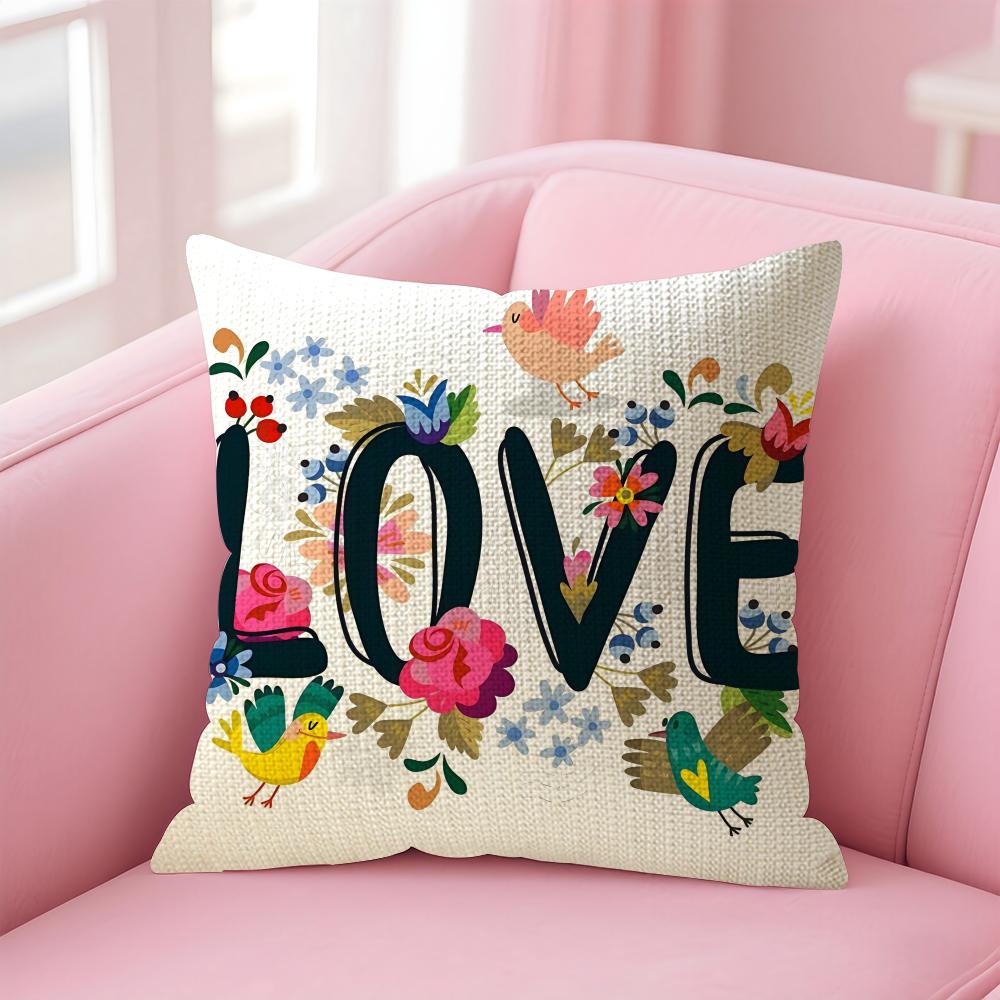 

The Love of Flowers Cushion Cover Natural Linen Pillow Case DoubleSided Print Decorative Sofa Pillowcase Home Decor Gift 30x30cm