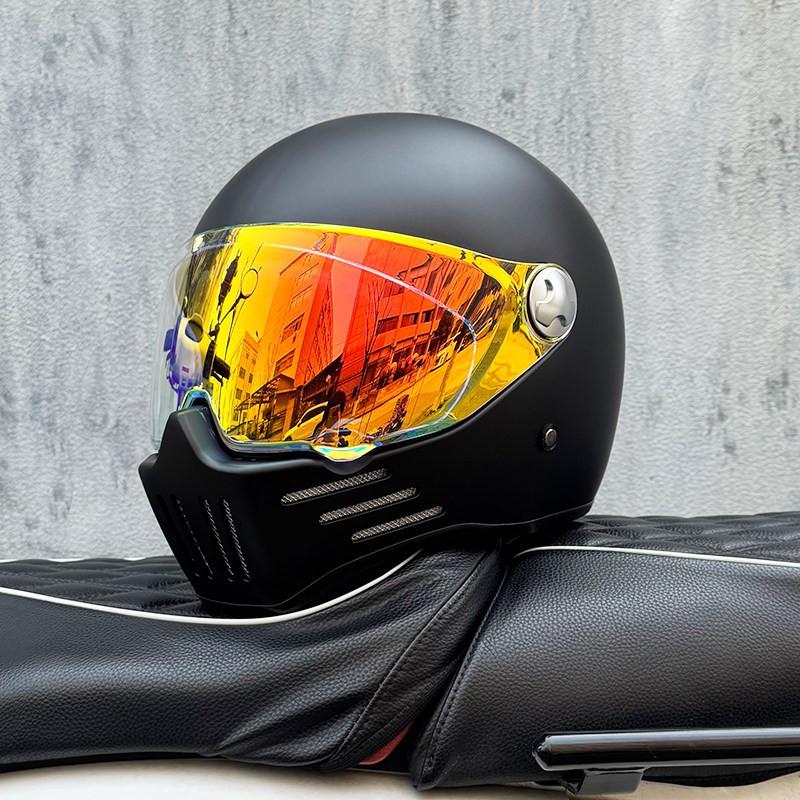 DOT ECE Certified Full Face Motorcycle Helmet Men Women Cruiser Bike ABS Shell With Bluetooth Slot Dual Lens