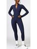Seamless Long-Sleeve Zip Jumpsuit: Slim-Fit Yoga & Sportswear