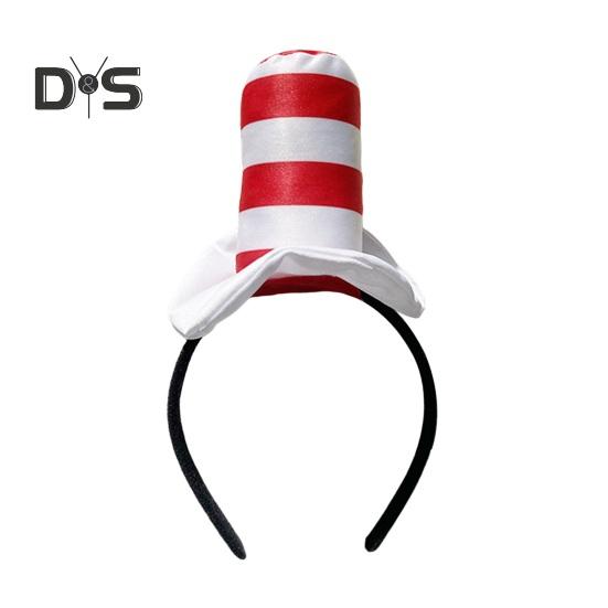 

1/2 шт. Доктор. Suess Hat Cat Headband Red White Striped Hat Dr. Костюмы Suess Book Персонаж Школьная вечеринка на Хэллоуин Косплей Аксессуары 1pc