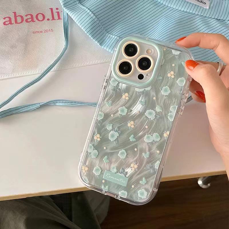 Fresh Floral Gauze Cream Phone Case for iPhone 17 Pro Max/16 Plus/14/13